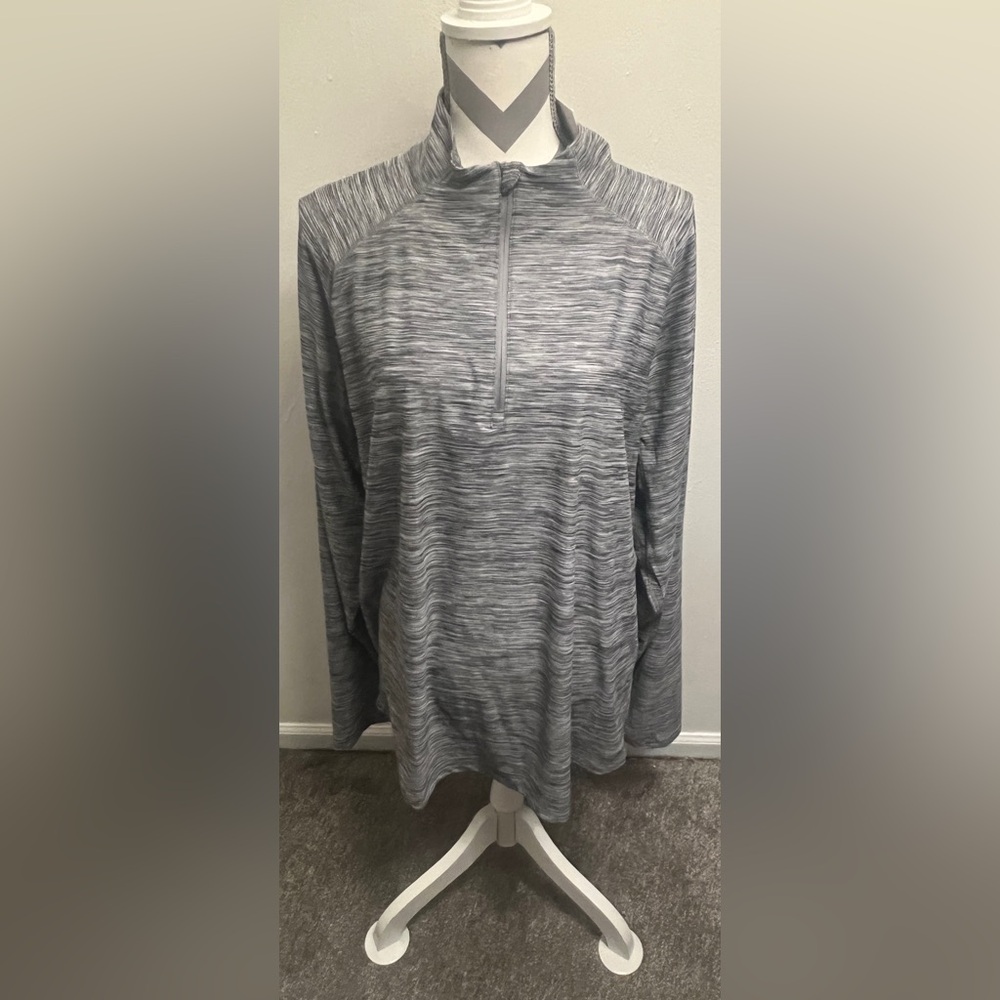All in Motion Women's Activewear Zip Up Pullover Black/Gray. Sz XXL NWT